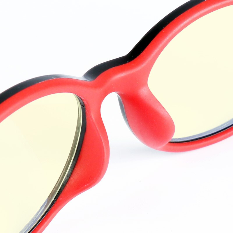 AA99 儿童防蓝光眼镜适用网课护眼手机电脑防辐射护目镜树脂镜片TR90材质镜框 C02 黑红色(3-10岁)70%防蓝光